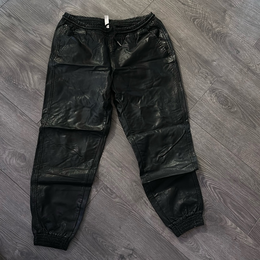 Zara pleather joggers 28